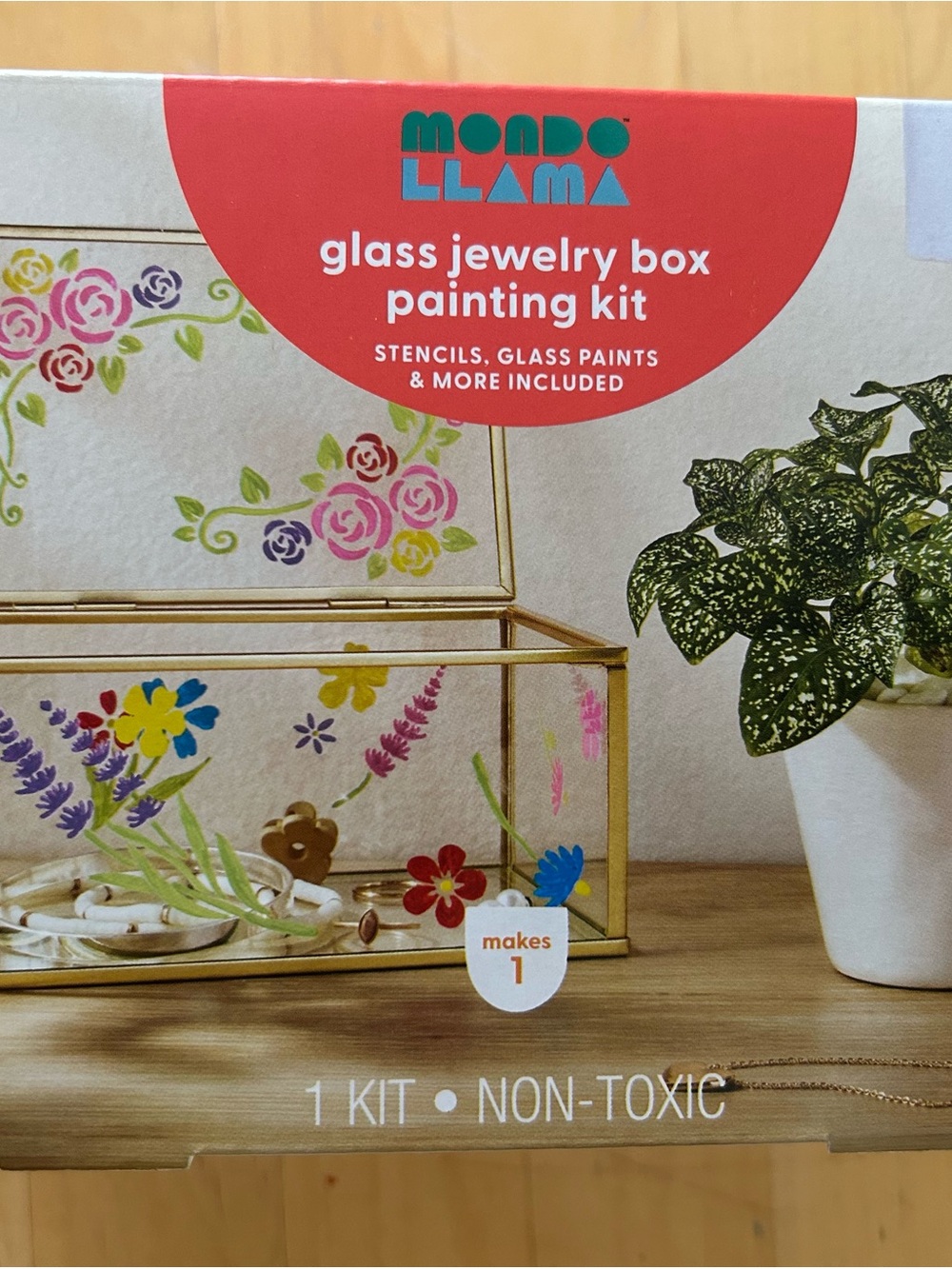 Glass Jewelry Box Painting Kit - Gold and Clear